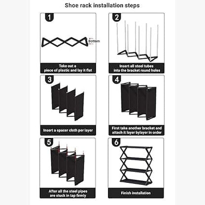 Zigzag X Shape 4-Layer Shoes Rack
