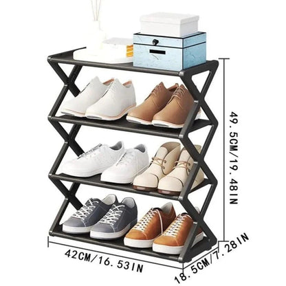 Zigzag X Shape 4-Layer Shoes Rack