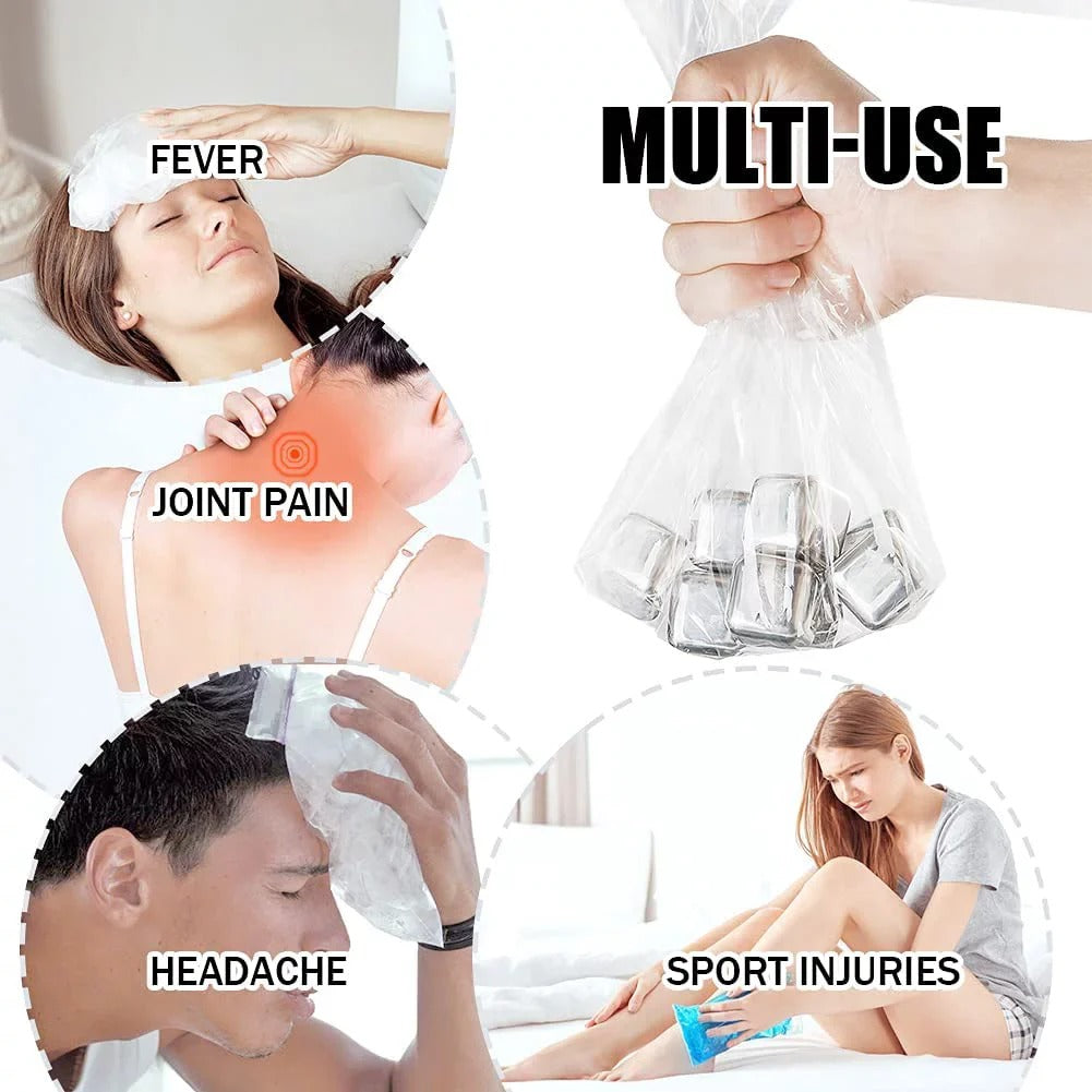 6 Grid Steel Ice Cubes With Clip