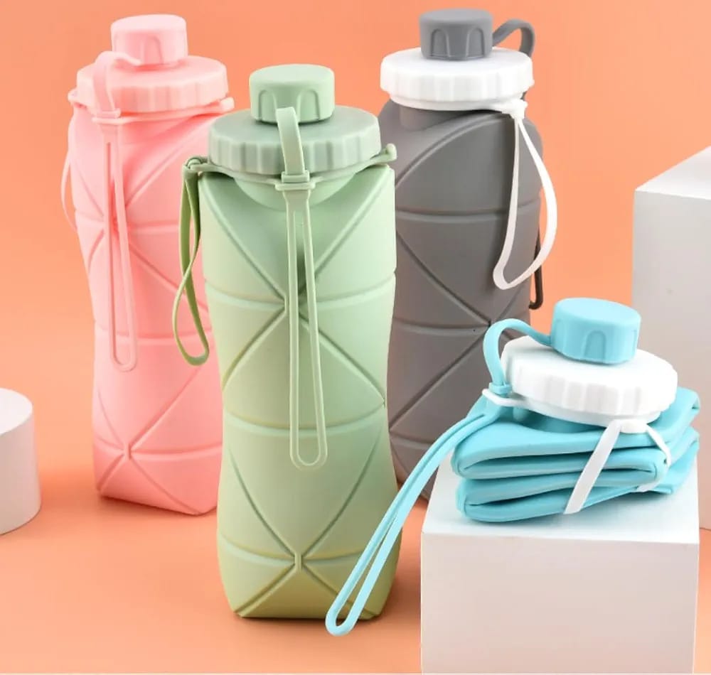 Silicone Folding Water Cup Portable Cycling Water Cup Bicycle Water Bottle