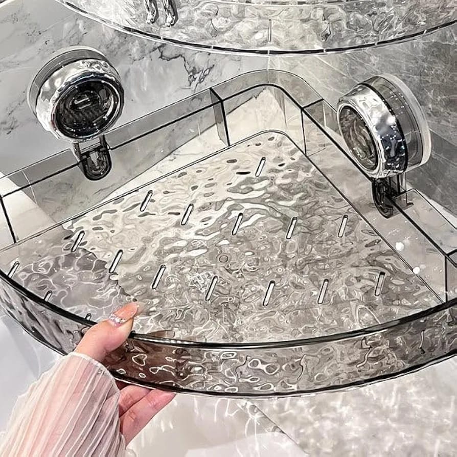 Acrylic Wall-Mounted Suction Corner Shelf