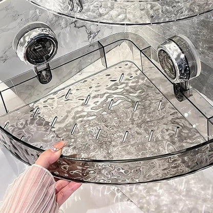 Acrylic Wall-Mounted Suction Corner Shelf