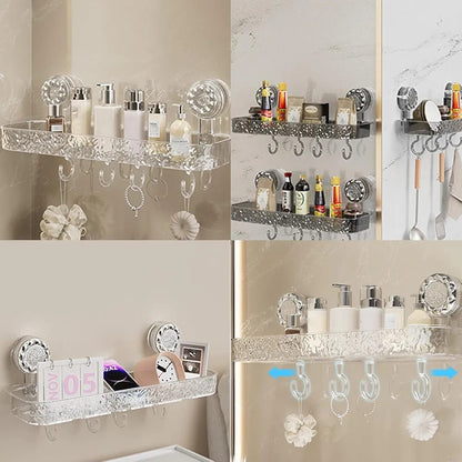 Acrylic Wall-Mounted Suction Corner Shelf