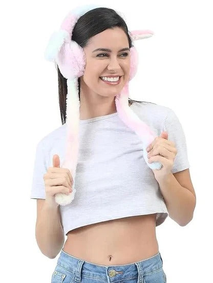 Premium Cute Bunny Earmuffs with Plush Moving Ears