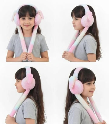 Premium Cute Bunny Earmuffs with Plush Moving Ears