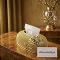 Luxurious Golden Rose Tissue Box Holder - My Store