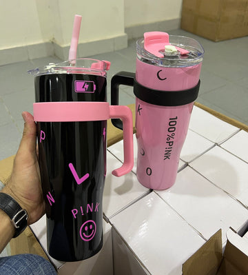 40oz Stainless Steel Tumbler with Handle & Straw -1200ML - My Store