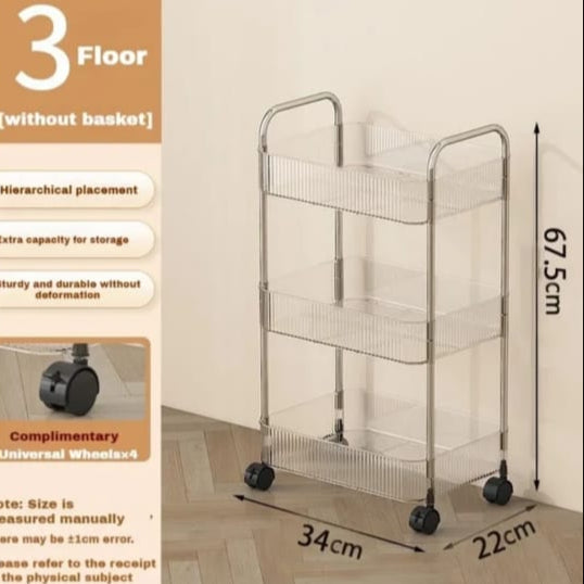 Acrylic Storage Rack Trolly - My Store