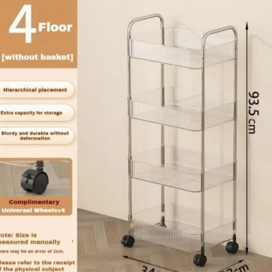 Acrylic Storage Rack Trolly - My Store
