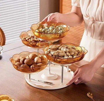 5 Plates Rotating Serving Luxury Fruit Tray