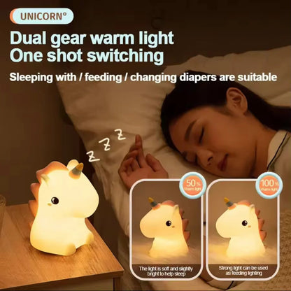 Unicorn Silicone Rechargeable  LED Night Lamp