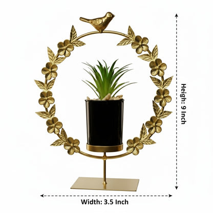 Golden Metal Flower Pot Decoration Piece