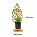 Golden Metal Leaf With Pot Table Plant Showpiece - My Store
