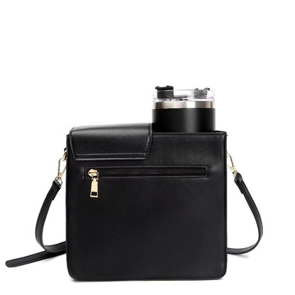 Tumbler Leather Bag with Compartment & Cup Holder