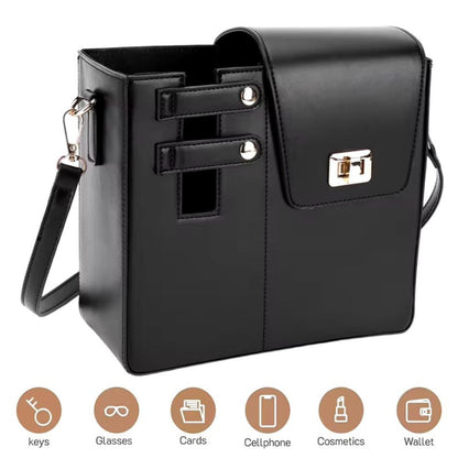 Tumbler Leather Bag with Compartment & Cup Holder