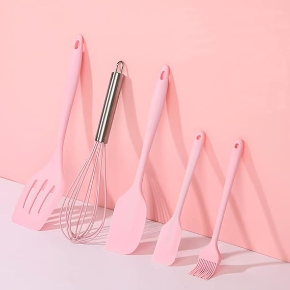 5 Pcs Kitchen Utensils Silicone Spatula Set