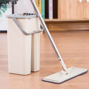 Flat Mop Bucket With Reusable Mop Pads