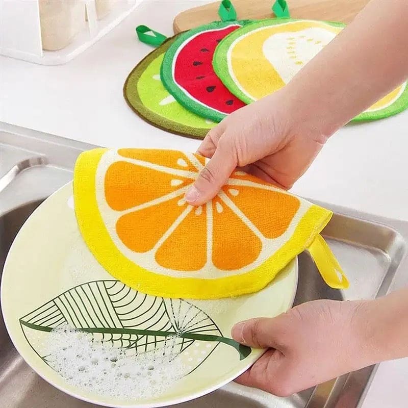 Set Of 4 Fruity Kitchen Cloth