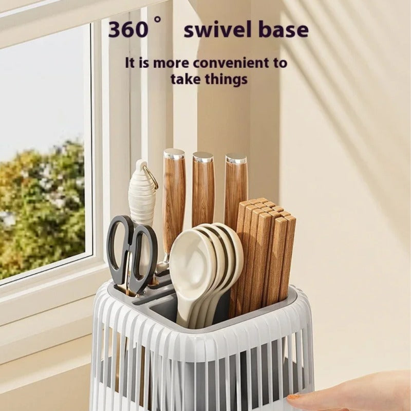 360 Rotating Utensils Rack Multi-Purpose for Knife & Cutlery