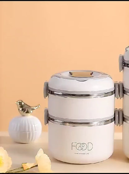 Heavy-Duty Stainless Steel Stackable Lunch Box with Thermal bag