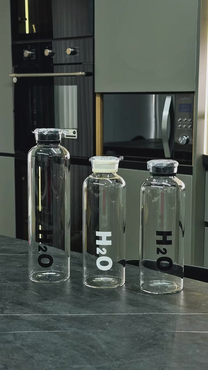H₂O Signature Clear Glass Water Bottle