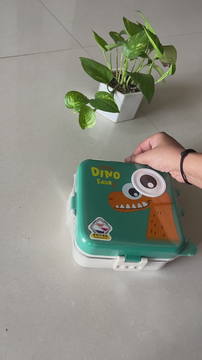 Super Dinosaur 3-Compartment Stainless Steel Lunch Box