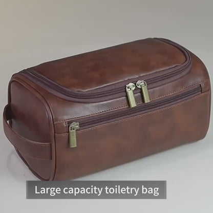 Premium Leather Hanging Toiletry Bag