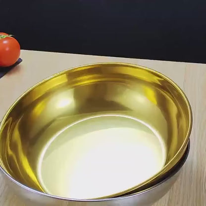 32cm Golden Stainless Steel Mixing & Serving Bowl with Airtight Lid