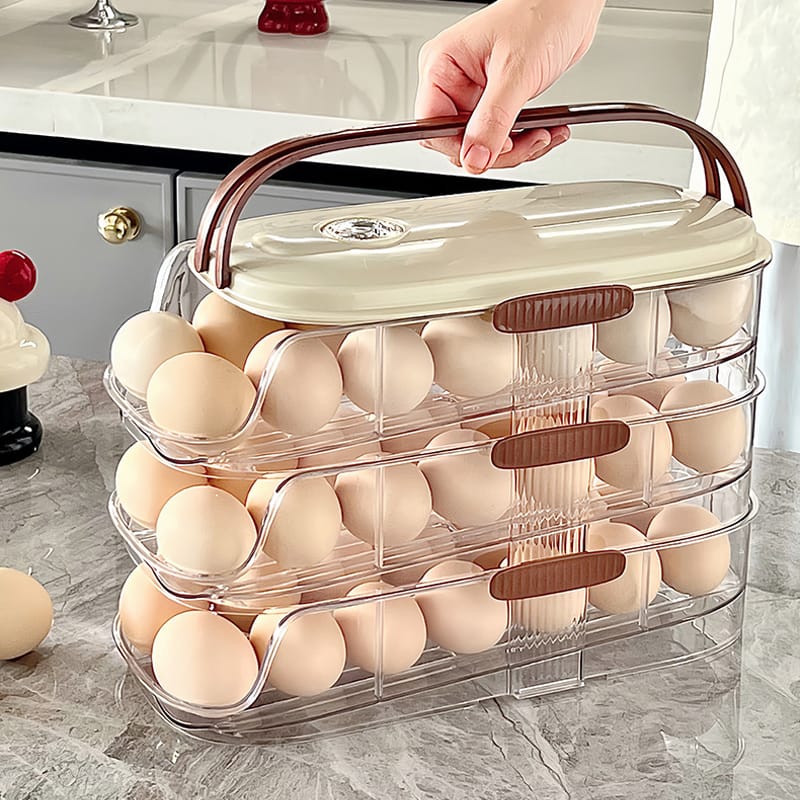 Rolling Auto-Fill Tiered Egg Storage Box - My Store