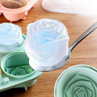 4-Cavity Rose Ice Cube Mold with Lid - My Store