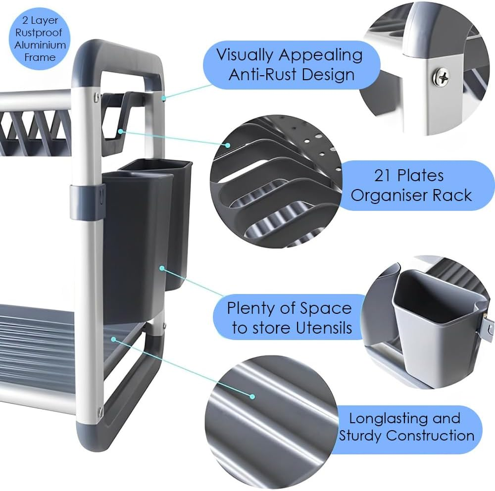 Aluminum Dish Drainer Rack – 2-Tier - My Store