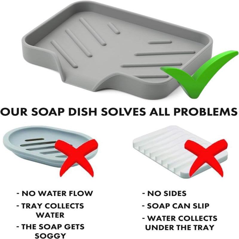 Self-Draining Silicone Soap Dish & Sink Tray - My Store