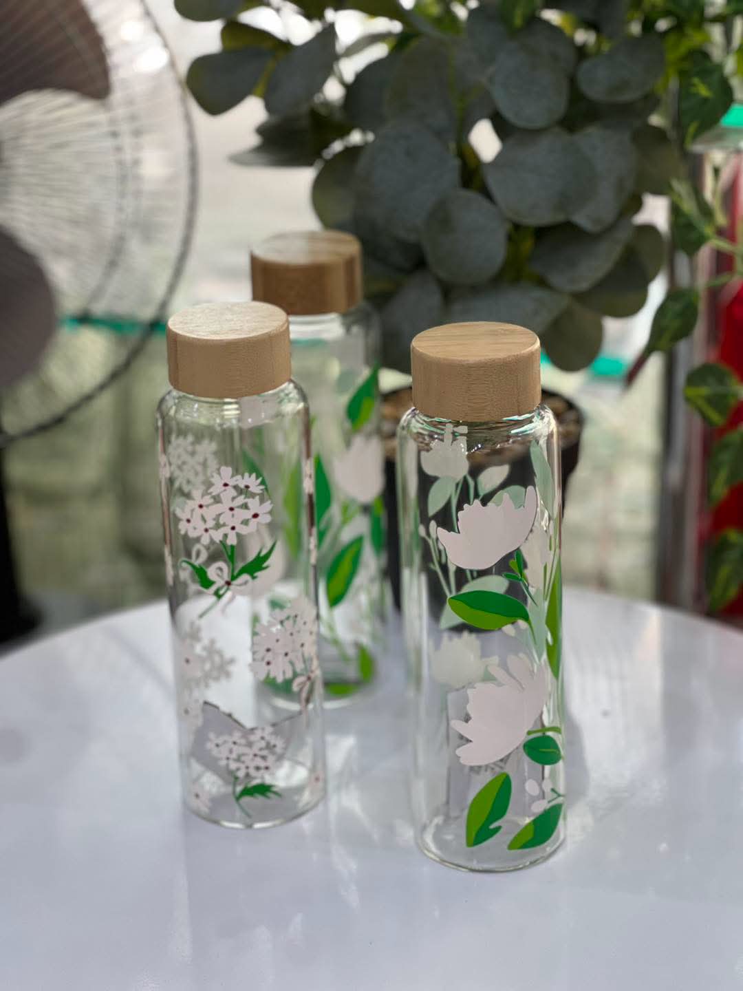 Borosilicate Glass Bottle with Bamboo Lid – 500ml