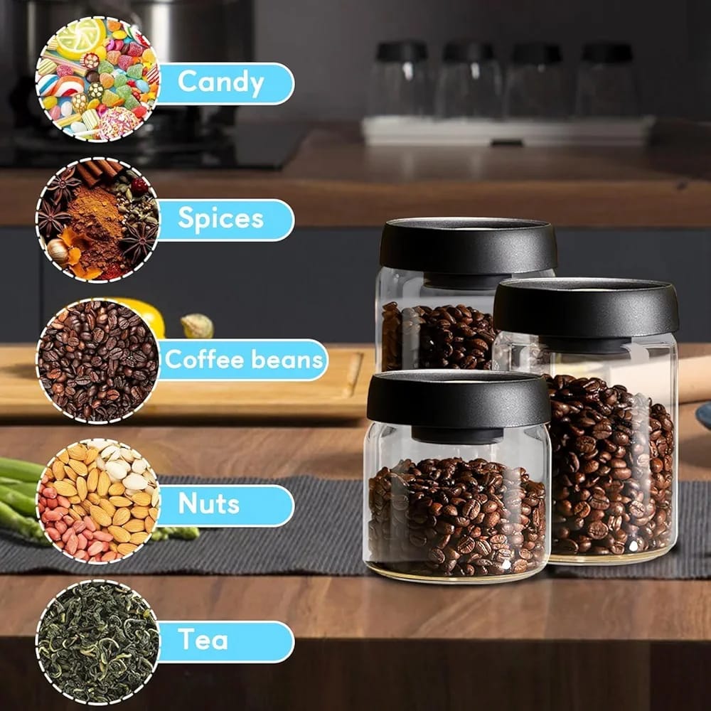 Premium Press-Button Vacuum Sealed Glass Jar - My Store