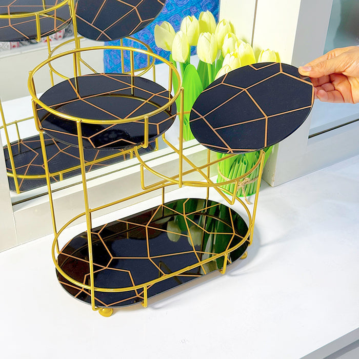 3-Tier Golden Vanity Stand - My Store