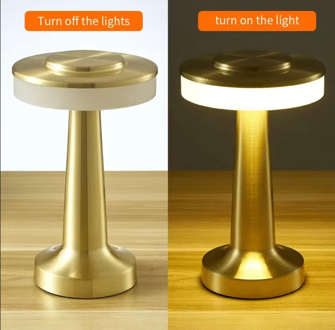 Modern Cordless LED Table Lamp - USB-C Rechargeable & Touch Dimming