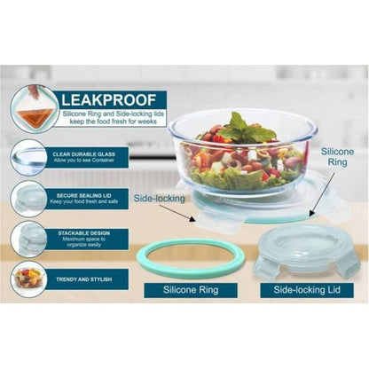 FreshLock™  Borosilicate Glass Food Storage Container Set – 3 Pieces