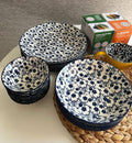 Danny Home Blue Floral Porcelain Deep Plate Collection - My Store