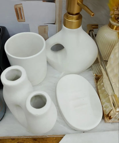 4-Piece Nordic Ceramic Bathroom Accessories Set