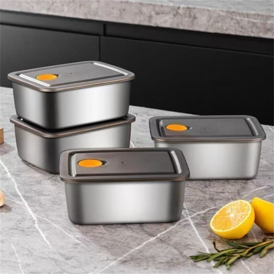 4-Piece Stainless Steel Airtight Container Set - My Store