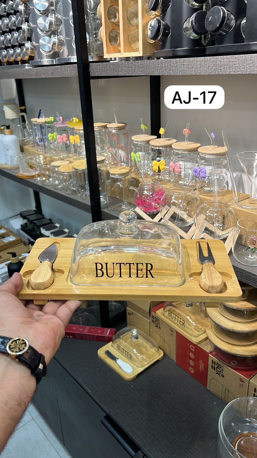 Premium Bamboo & Glass Butter Dish Set - My Store