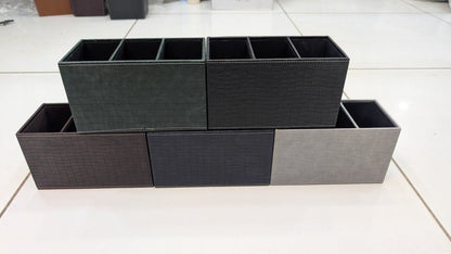 Luxury PU Leather 3-Compartment Spoon Stand & Cutlery Organizer
