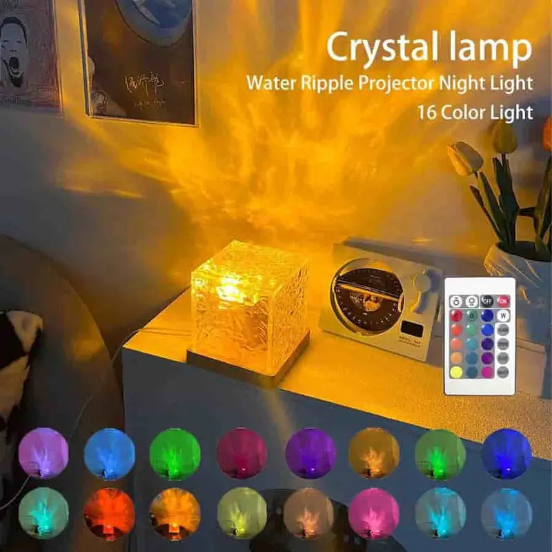 Night Light Flame Crystal Lamp