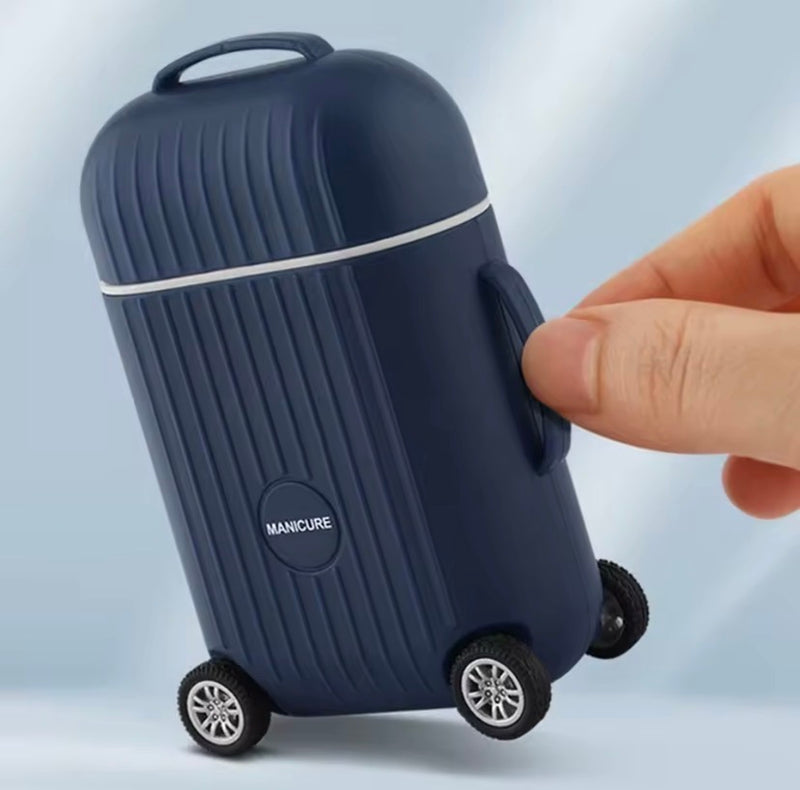 8-Piece Portable Suitcase-Style Manicure & Nail Clipper Set
