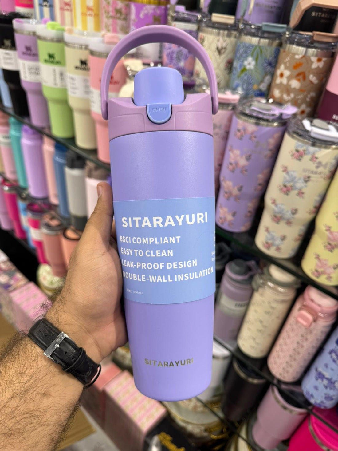 SITARAYURI 900ML Insulated Water Bottle with New Handle