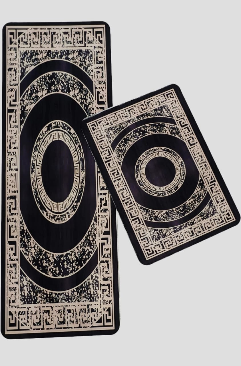 2-Piece Large Runner & Mat Set – Elegant Napa Leather Finish with Anti-Slip Base - My Store