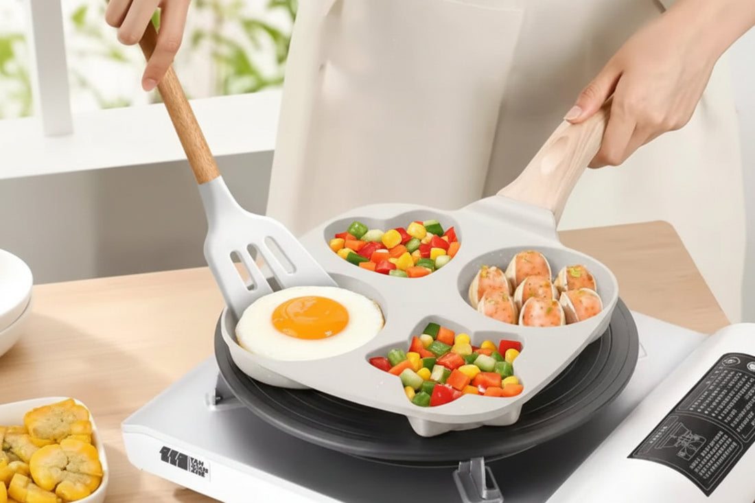 4-Hole Non-Stick Breakfast Pan – Heart & Star Design - My Store