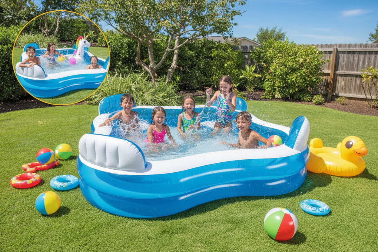Intex Swim Center Family Lounge Inflatable Pool (2.29m x 2.29m x 66cm)