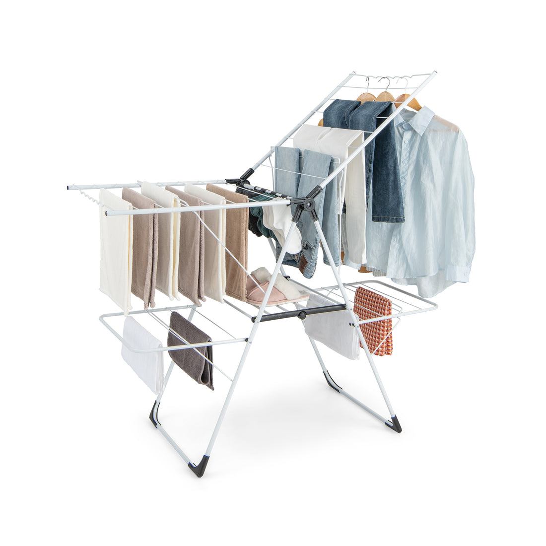 DannyHOME Multi-Tier Folding Clothes Drying Rack