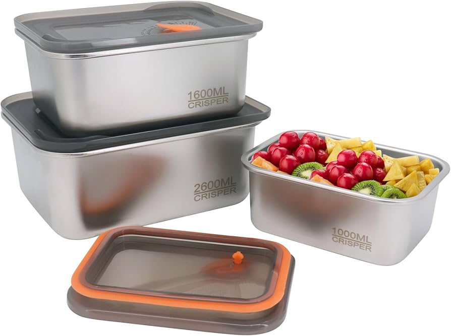 Premium Stainless Steel Airtight Food Storage Containers – Set of 3 - My Store